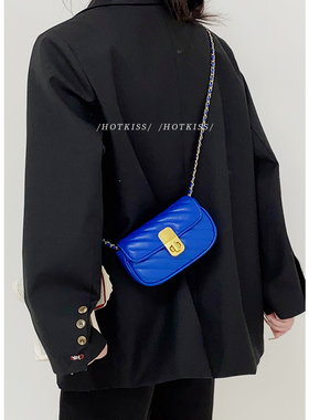夏天洋气菱格链条小包包女2022新款时尚质感小方包小众单肩斜挎包