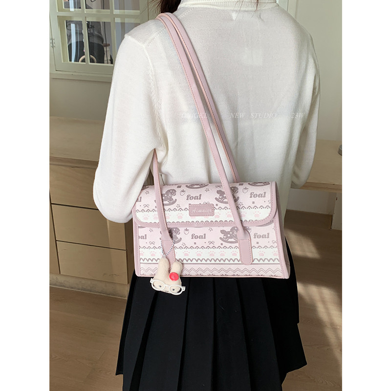 韩国小众粉色腋下包包女式2025新款秋冬单肩包上班通勤时尚托特包,箱包皮具/热销女包/男包,通用款女包,淘宝优惠券,粉丝福利购,淘宝优惠卷