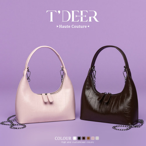 Tdeer复古小众手提包包女式2026新款潮单肩包高级质感通勤腋下包
