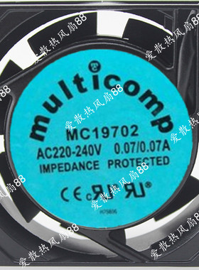 全新正品 MC19702 80MM 220-240V 0.07A 8025 8CM 机柜散热风扇