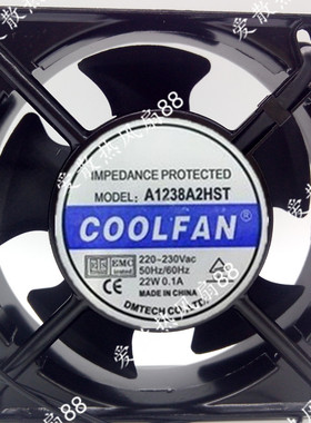 全新原装COOLFAN A1238A2HST 220V  22W 12CM机炬交流散热风机