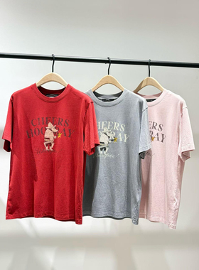 【姆明系列】正品印花T恤2026秋新品酵洗做旧棉质短袖MBF3TEE002