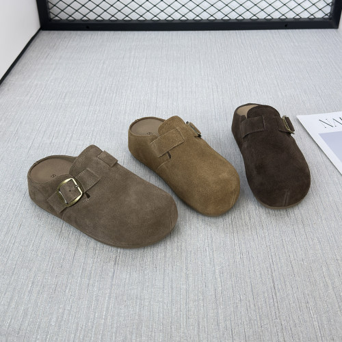 诗路花语厚底增高半包拖勃肯鞋女