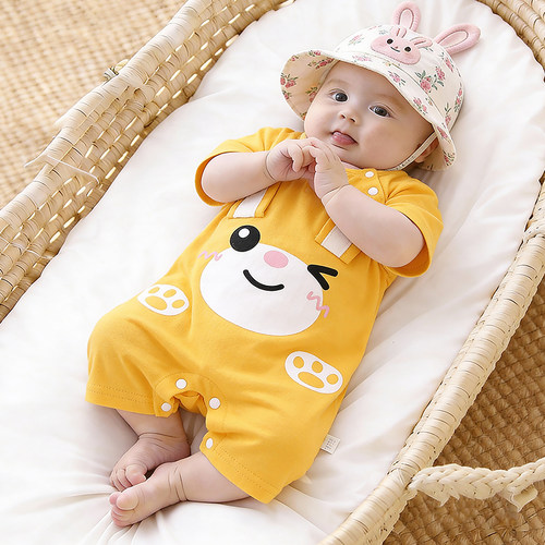 婴儿衣服夏季宝宝纯棉短袖薄款新