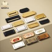 简约平面暗扣抽屉橱柜拉手隐形平装 扣板家具五金免挖槽柜门拉手