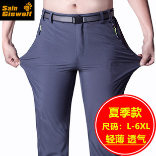 绅爵狼户外速干裤男夏季薄款修身长裤女弹力透气登山运动冲锋裤子