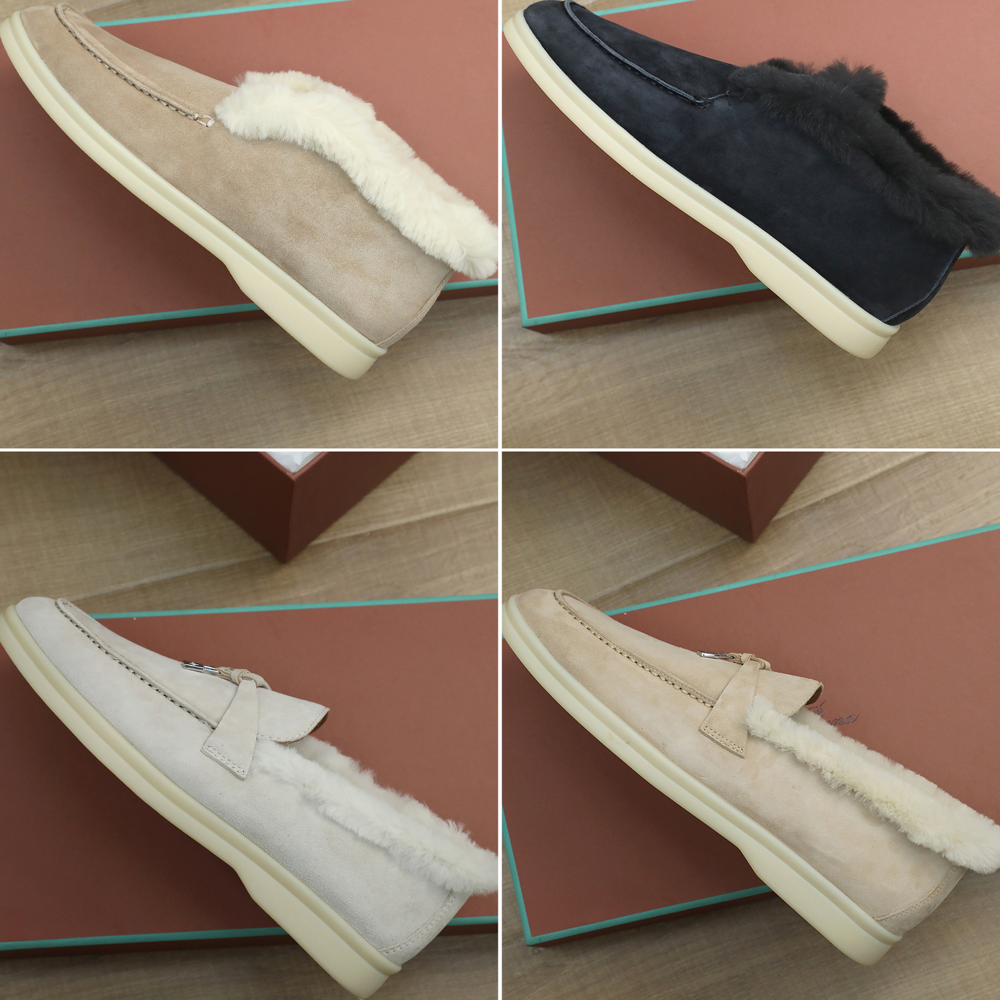 lp海狸鼠毛加绒一脚蹬乐福鞋女