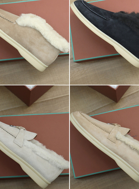 莞产！老钱天花板 lp海狸鼠毛加绒保暖乐福鞋一脚蹬高帮毛毛鞋女