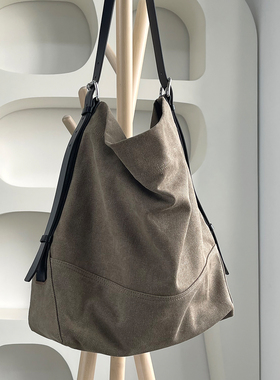 进口塬版料 Jennie同款 Lem@大容量帆布托特包单肩斜挎皮肩带hobo