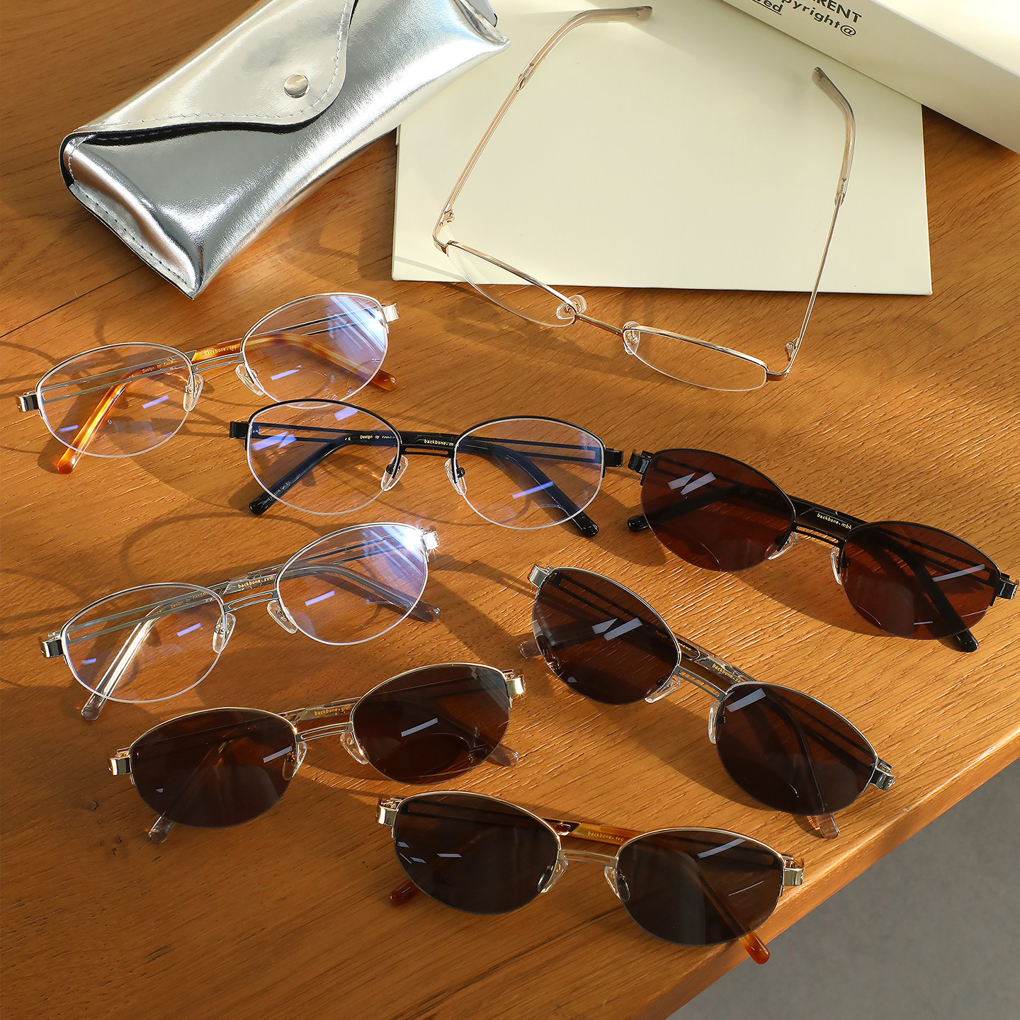 口碑渠道！简约老钱风男女半框素颜镜光学镜/太阳镜墨镜b@ckbone