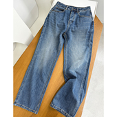 拖地裤 进口CONE DENIM长绒棉面料 简约Row复古水洗直筒牛仔裤 女