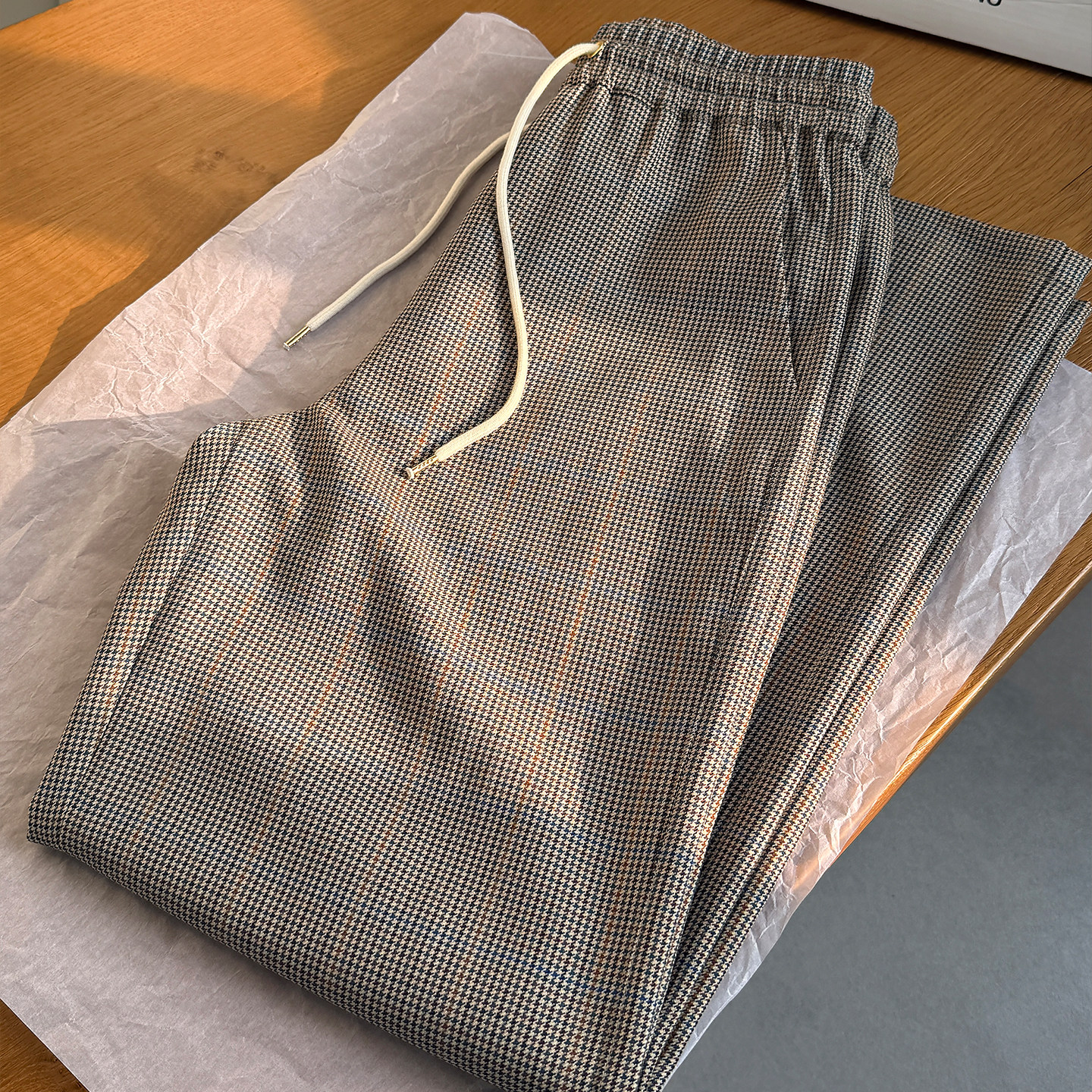 重磅神裤！精纺羊毛羊绒混纺 经典CE松紧腰千鸟格小直筒休闲裤女,女装/女士精品,休闲裤,淘宝优惠券,粉丝福利购,淘宝优惠卷