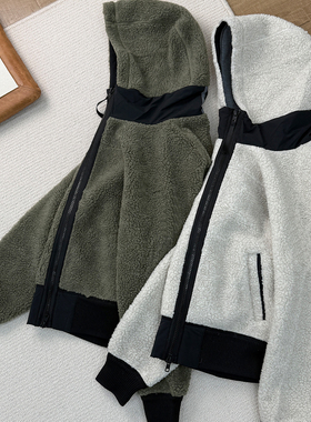 非市场货！经典Simcoe系列女士羊羔绒连帽衫宽松保暖飞行夹克外套