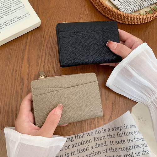 拉链短款女士卡包零钱包一体包