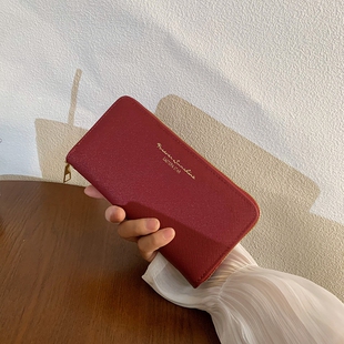 高级感2024新款 钱包女长款 日韩拉链皮夹简约大容量手拿包 手机 装