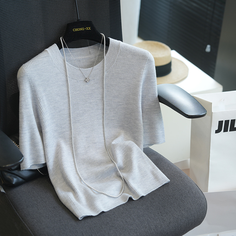 虫小小100扬子羊毛圆领短袖针织