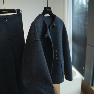 虫小小 轻奢高级感羊绒羊毛双面呢短款大衣女气质外套秋冬季A71Q
