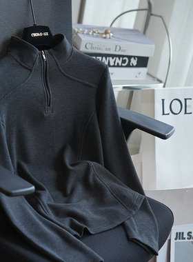 虫小小 软糯磨毛绒感立领半拉链卫衣女上衣内搭外穿秋冬新款A94A