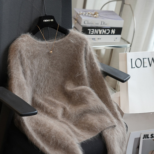 贴身暖炉！羊绒羊毛拉毛宽松灯笼袖针织衫女毛衣内搭秋冬新款A85G