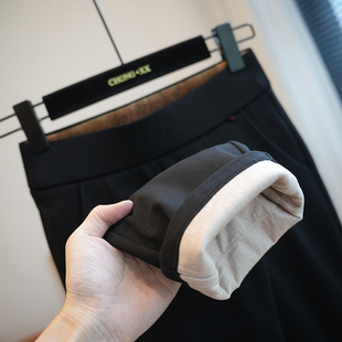 冬季 女保暖羽绒裤 A77H 暖貂绒高腰显瘦直筒休闲长裤 鹅绒小黑裤