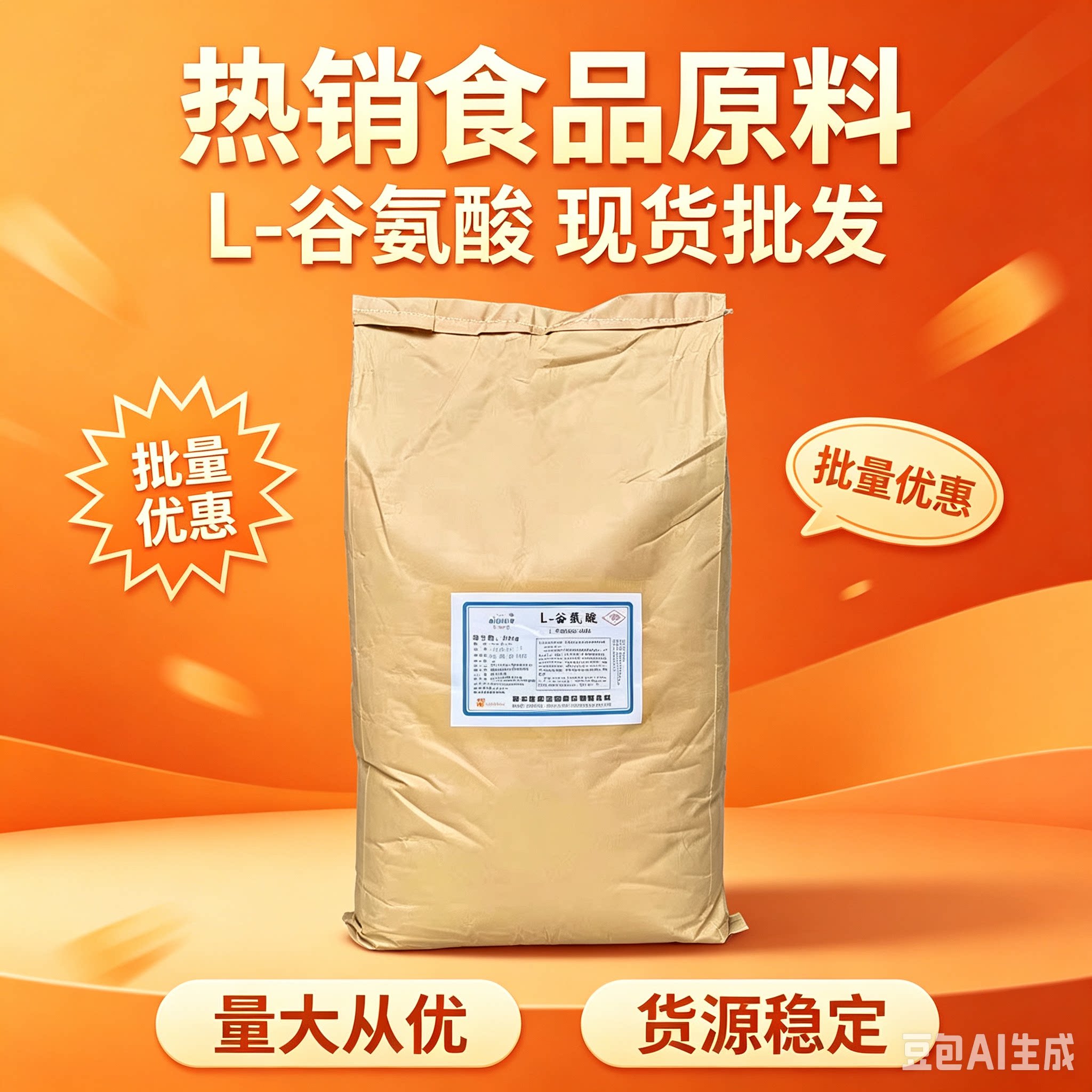 食品级L-谷氨酸 钓鱼诱饵 提特色/复合食品添加剂