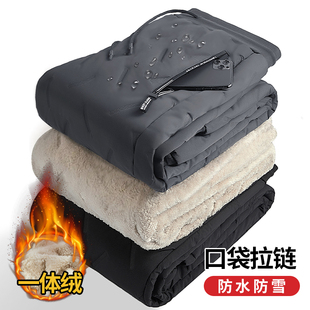 冲锋裤男冬季加绒加厚防水防风户外登山裤子大码防寒滑雪裤女棉裤