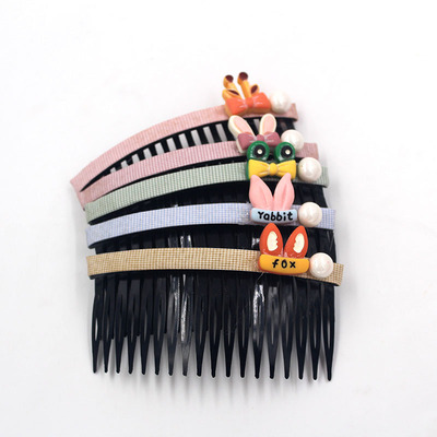 彩色插梳简约夹刘海发卡diy奶油胶自制头饰碎发饰品树脂配件