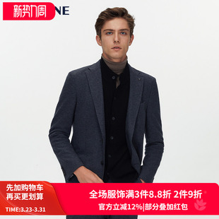 单便西服男 男黑色羊毛修身 VSKONNE威斯康尼商场同款 休闲小西装