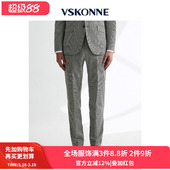 VSKONNE威斯康尼男套西裤 意大利VBC进口羊毛面料千鸟格黑灰格
