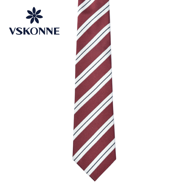 vskonne威斯康尼男领带条纹100%桑蚕丝上班结婚多色西装领带男