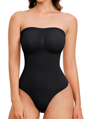 塑身衣抹胸连体skims金姐同款SEAMLESS SCULPT塑形无肩带丁字款