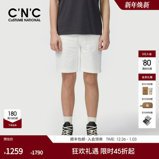 棉质舒适透气潮流休闲短裤 CNC男装 牛仔短裤 白色直筒男士 25夏季