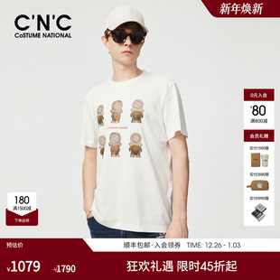 男士 潮玩人偶印花休闲短袖 纯棉T恤 24夏新款 CNC男装