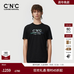 彩色字母LOGO潮流轻奢圆领莫代尔微弹短袖 新款 T恤男 24夏季 CNC男装