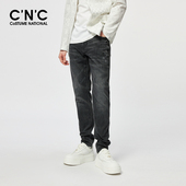 春夏新款 轻奢字母logo图案压花长裤 时尚 CNC男装 潮流牛仔裤 男