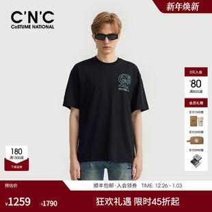 休闲短袖 凉感品牌印花LOGO时尚 T恤男 25春夏新款 CNC男装