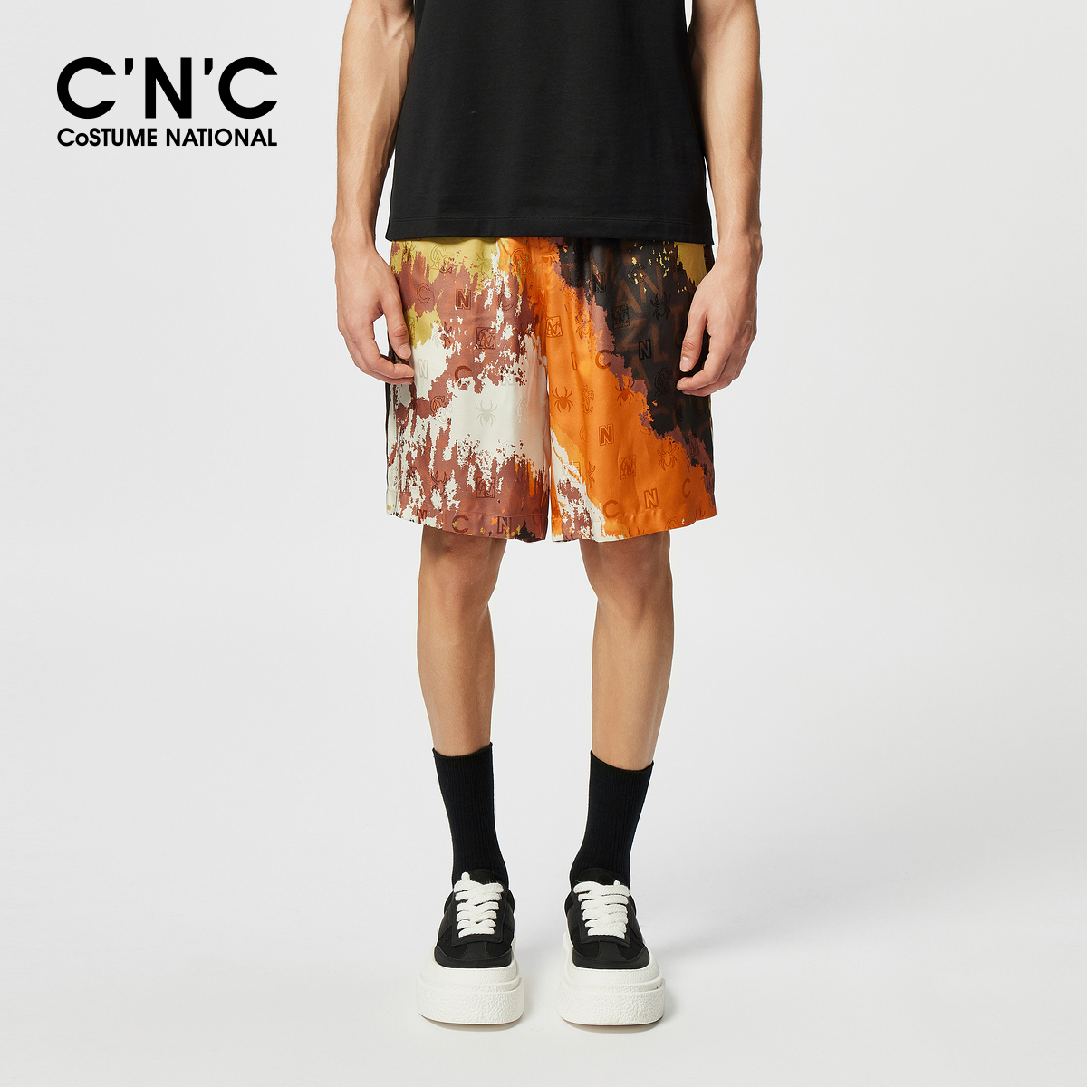 CNC男装25夏季新款沙滩度假短裤五分裤男桑蚕丝轻奢宽松版中裤