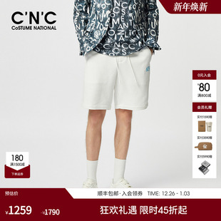 抽绳直筒休闲裤 CNC男装 撞色织带LOGO刺绣短裤 男士 春夏新款