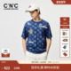 圆领短袖 CNC男装 T恤潮流短T 满版 印花品牌logo蓝色男士 25夏季 新款