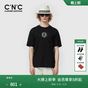 CNC男装25春夏新款纯棉男士短袖T恤圆领印花休闲潮流青年体恤