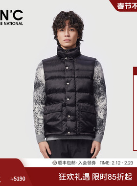 CNC男装25冬季新款90%鸭绒男士羽绒服马甲黑色保暖厚款羽绒背心