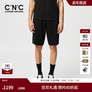 简约黑色休闲五分裤 CNC男装 直筒休闲短裤 新款 宽松 25夏季