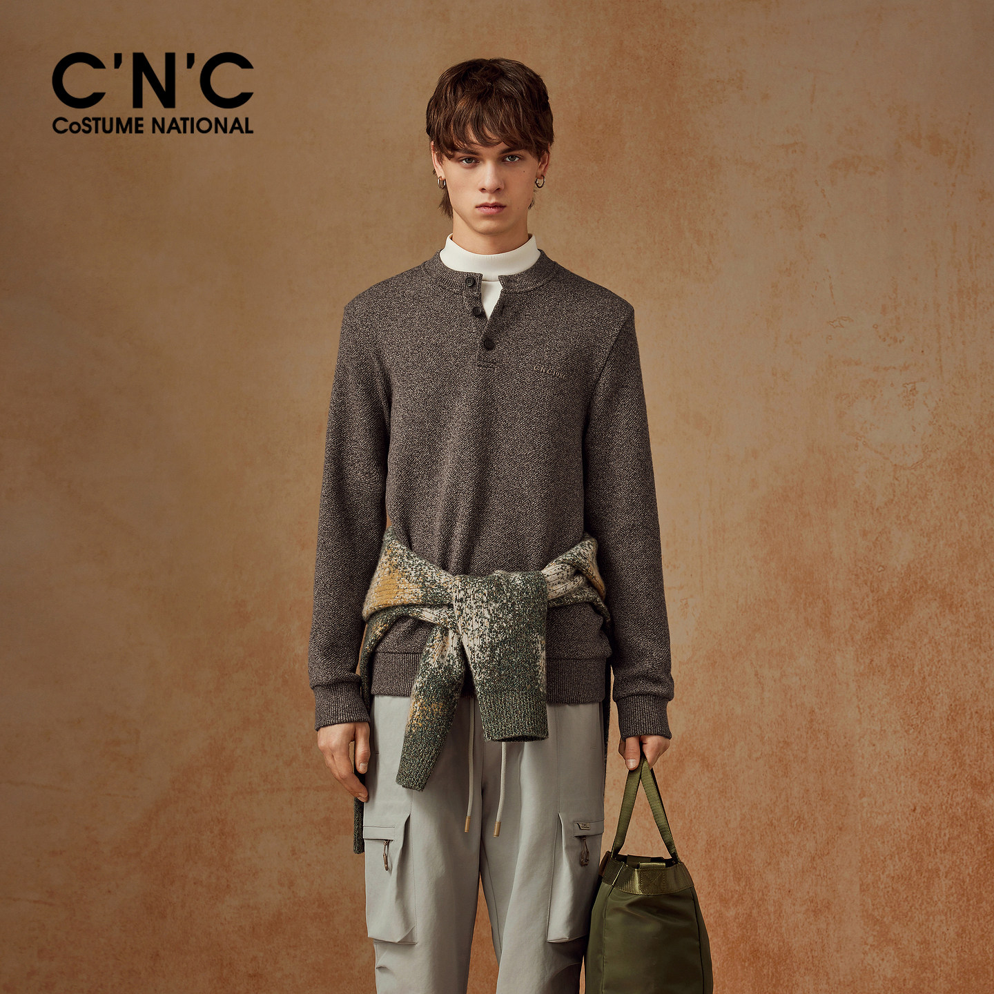 【绵羊毛】CNC男装26秋冬季新款亨利领男士卫衣厚款保暖打底卫衣