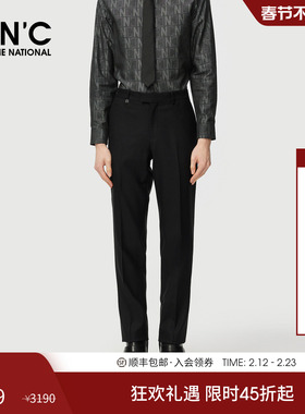CNC男装25秋新款羊毛轻奢黑色西装裤商务休闲直筒合身男士长裤