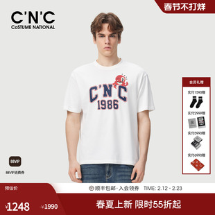 CNC男装26夏季新款LOGO经典款印花短袖T恤男士正品T恤