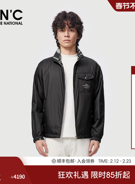CNC男装25秋冬新款黑色薄棉夹克外套男士经典棉服商场同款