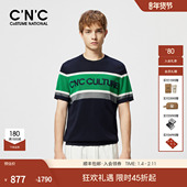 男士 CNC男装 合身字母印花logo短T 撞色圆领短袖 针织衫 25夏季 新款