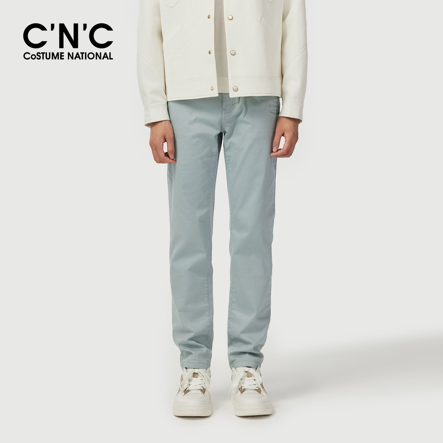 CNC男装春夏新款窄直筒经典版型牛仔裤商场同款水洗牛仔裤