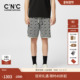 抽绳宽松舒适中裤 CNC男装 logo满版 印花男五分休闲短裤 25夏季 新款