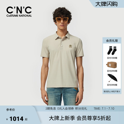 CNC25夏季新款黑色印花Polo衫